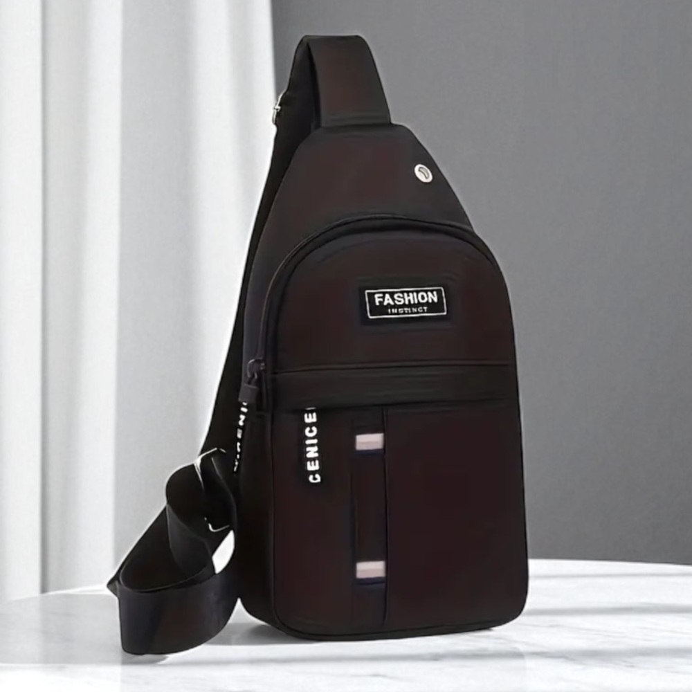 Unisex Black Single Shoulder Bag